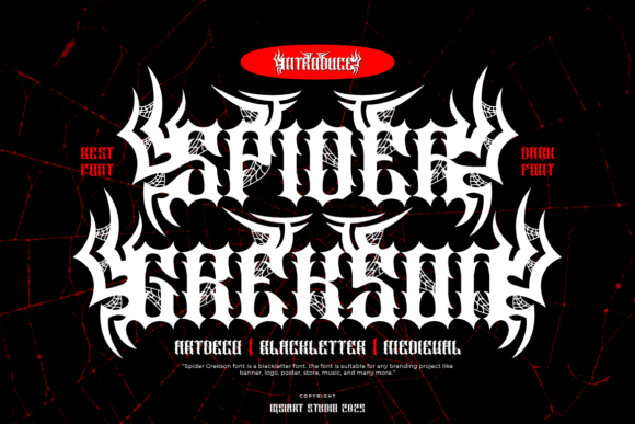Spider Grekson Font for Gothic Branding