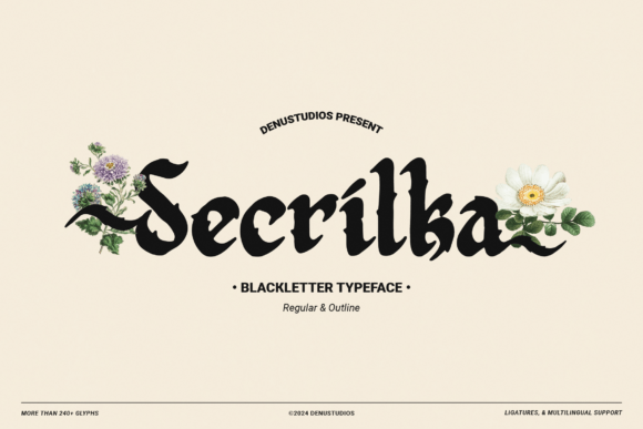 Upgrade Your Brand with Secrilka Blackletter Typeface